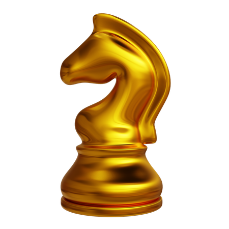 Cheval d'échecs en or  3D Icon