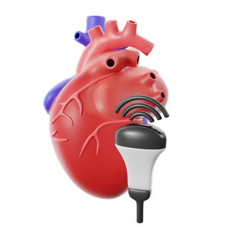 Medizinische Untersuchung mit Echokardiogramm  3D Icon