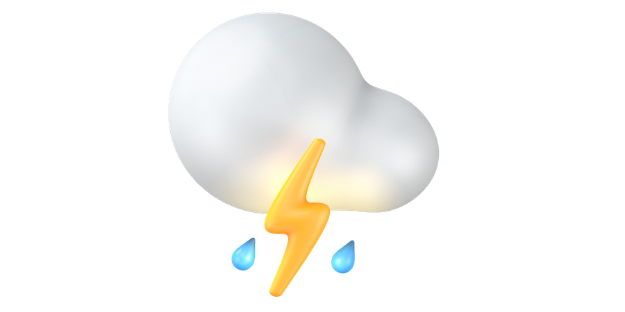 Foudre et pluie  3D Illustration