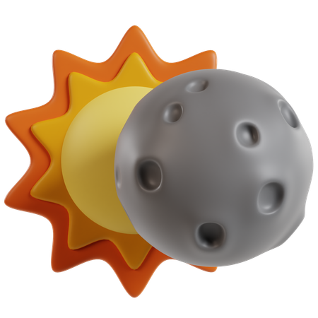 Eclipsing Sun and Moon  3D Icon