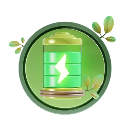 Eco Battery 3 D Icon Illustration 3D Icon