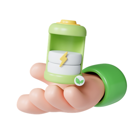 Eco Battery  3D Icon