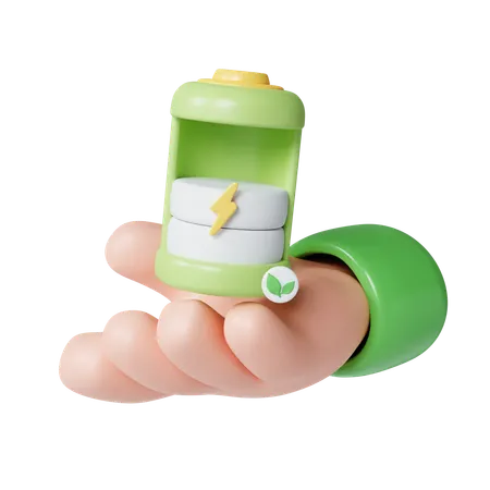 Eco Battery  3D Icon