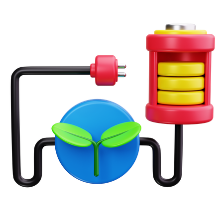 Eco Battery  3D Icon