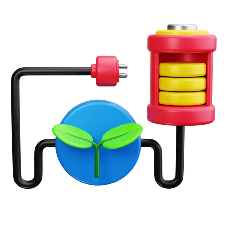 Eco Battery  3D Icon