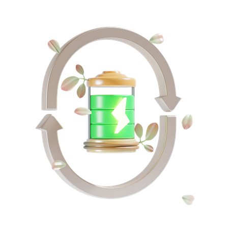 Eco Battery  3D Icon