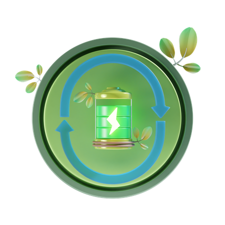 Eco Battery  3D Icon