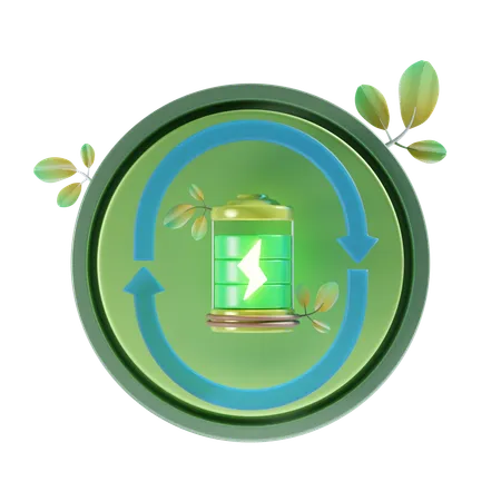 Eco Battery  3D Icon