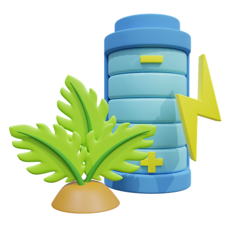 Eco Battery  3D Icon