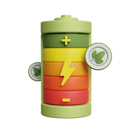 Eco Battery  3D Illustration