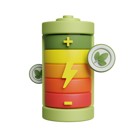 Eco Battery 3D Illustration