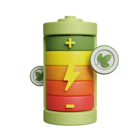 Eco Battery 3D Illustration