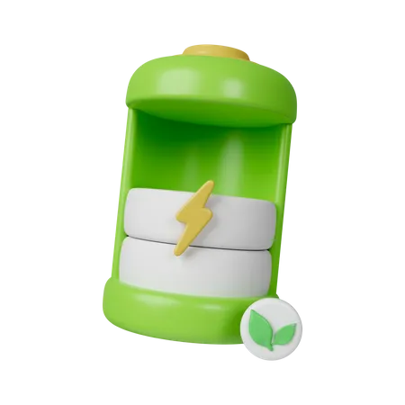 3 D Battery Charge Icon Smart Energy Saving Happy Earth Day World Environment Day Eco Friendly Icon Isolated On White Background 3 D Rendering Illustration Clipping Path 3D Icon