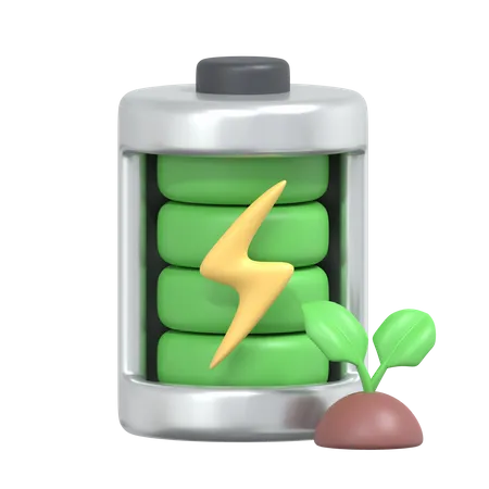 Eco Battery 3 D Ecology Icon 3D Icon