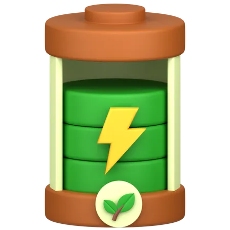 Eco Battery Charging  3D Icon