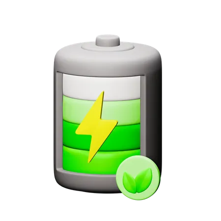 Eco Battery Charging  3D Icon