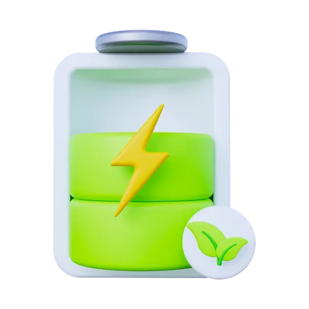 Eco Battery Charging  3D Icon