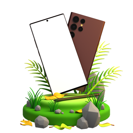 Eco Blank Mobile screen  3D Illustration