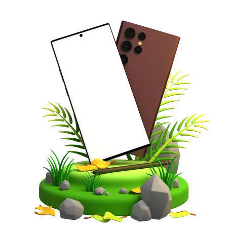 Eco Blank Mobile screen  3D Illustration