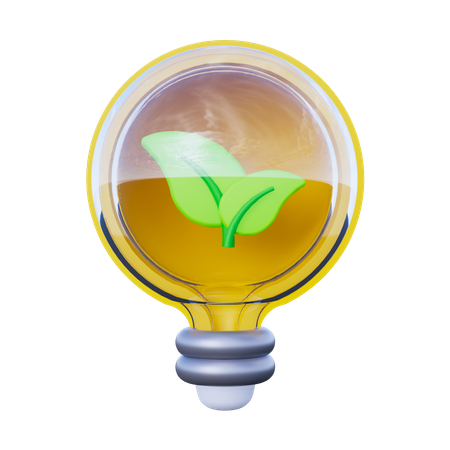 Bombilla ecológica  3D Icon