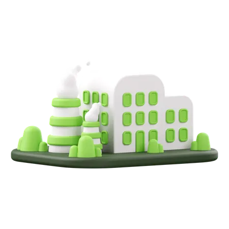 Eco Building  3D Icon