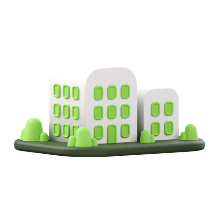 Eco Building  3D Icon