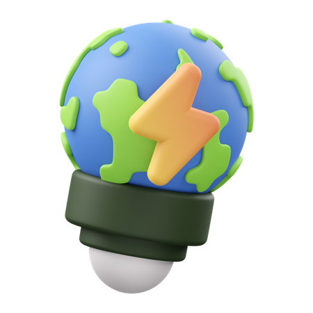 Eco Bulb  3D Icon