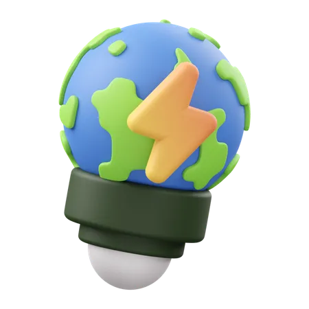 Eco Bulb  3D Icon