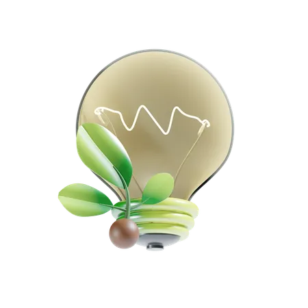 Eco Bulb  3D Icon