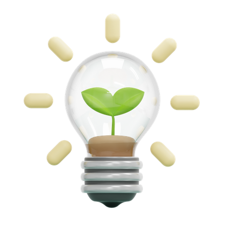 Eco Bulb 3D Icon
