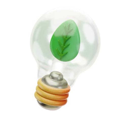 Eco Bulb 3D Icon