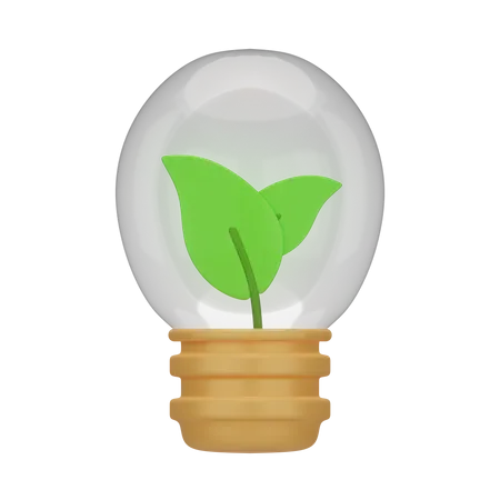 Eco Bulb 3 D Go Green 3D Icon
