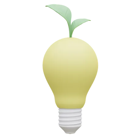 Green Energy Eco Bulb 3 D Icon Illustration 3D Icon