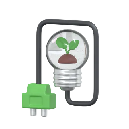 Eco Bulb 3 D Ecology Icon 3D Icon