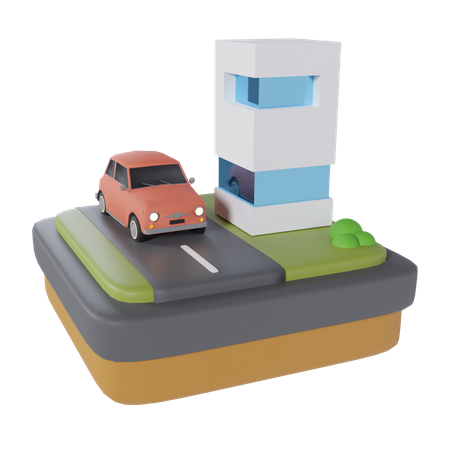 Eco Car  3D Icon