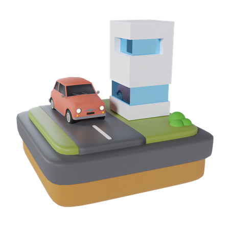 Carro ecológico  3D Icon