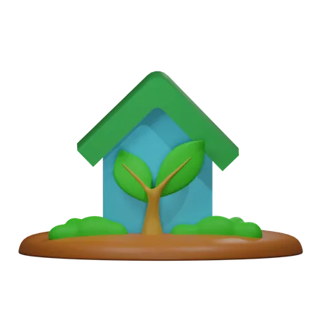 Casa ecológica  3D Icon