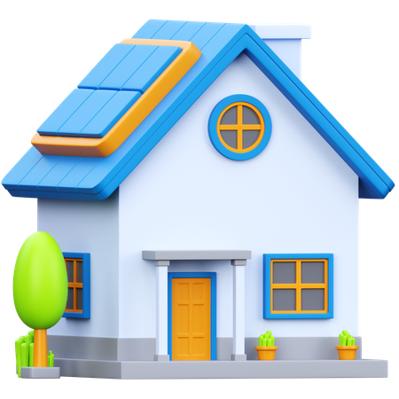 Casa ecológica  3D Icon