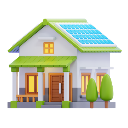 Casa ecológica  3D Icon