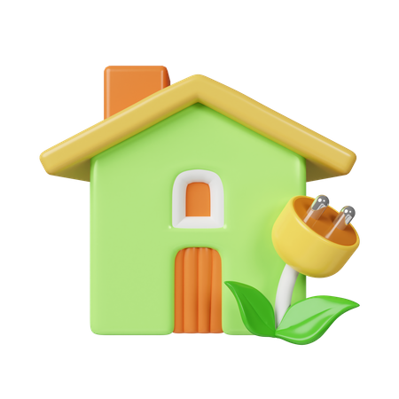 Casa ecológica  3D Icon