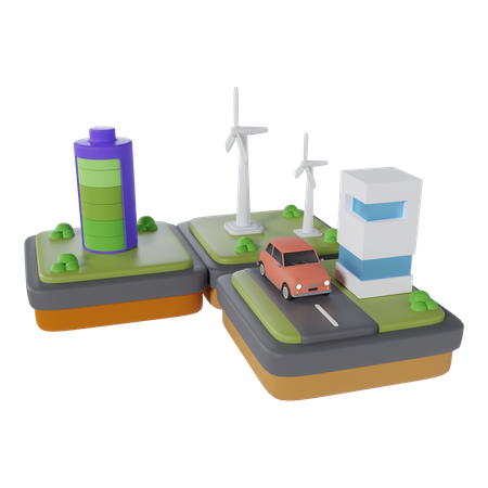 Eco cidade  3D Icon