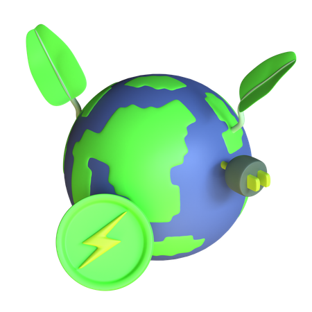 Eco Earth Energy  3D Icon