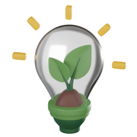 Eco Conscious Projects Featuring Light Bulb And Leavesan Iconic Symbol Of Eco Energy Conservation And Environmental Protection 3 D Render Illustration 3D Icon