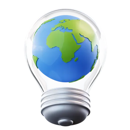 3 D Illustration Eco Energy Bulb 3D Icon