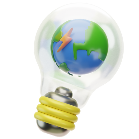 Eco Energy Bulb 3D Icon