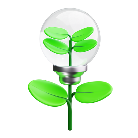 Eco energy,environment,green,energy,nature,technology,light bul  3D Icon