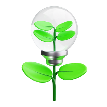 Eco energy,environment,green,energy,nature,technology,light bul  3D Icon