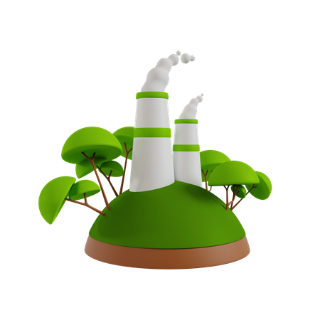 Fábrica ecológica  3D Icon