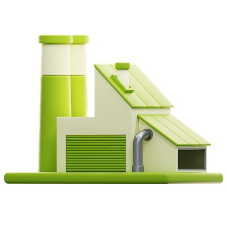 Fábrica ecológica  3D Icon