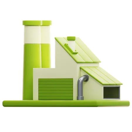 Fábrica ecológica  3D Icon